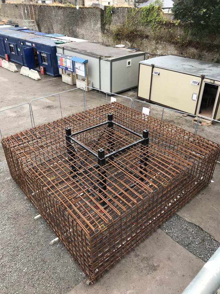 steel bars formed for concrete pouring