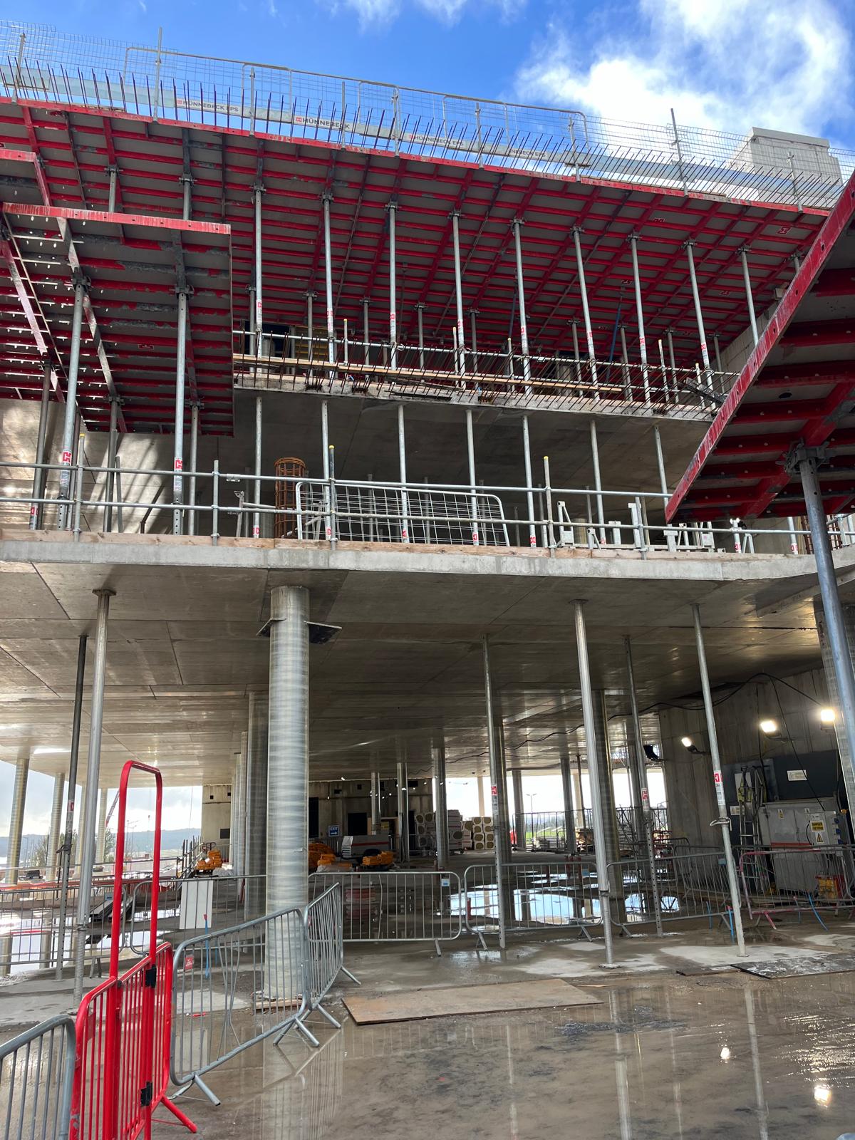 side view of concrete level of a newly constructed building