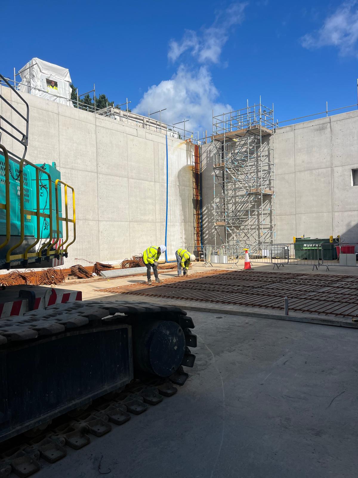 Inside pictures of a large-scale tank for a pharmaceutical company